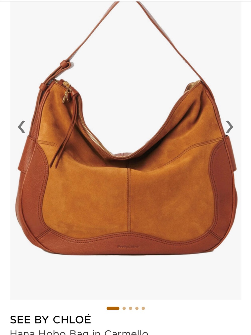 See By Chloe Carmello Two-Tone Suede & Leather Hobo Shoulder Bag